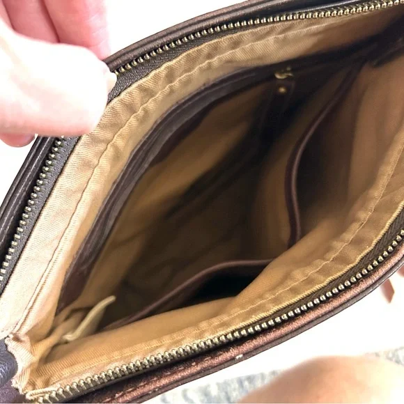 Lucky Brand Brown on Brown Studded Leather Crossbody Bag - Picture 10 of 10